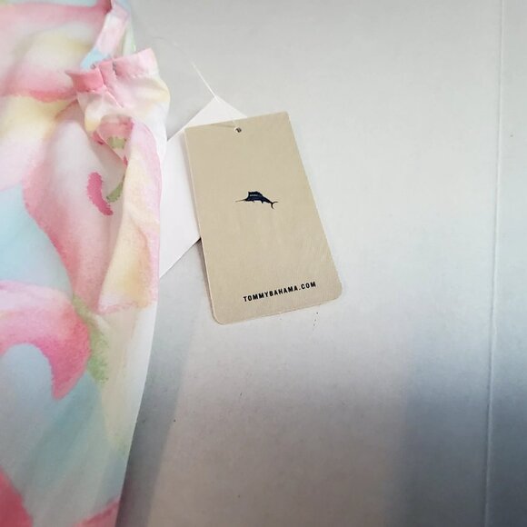 Tommy Bahama Floral Sleeveless Ruffle Hem Gown M/M Adjustable spaghetti straps - Picture 7 of 11